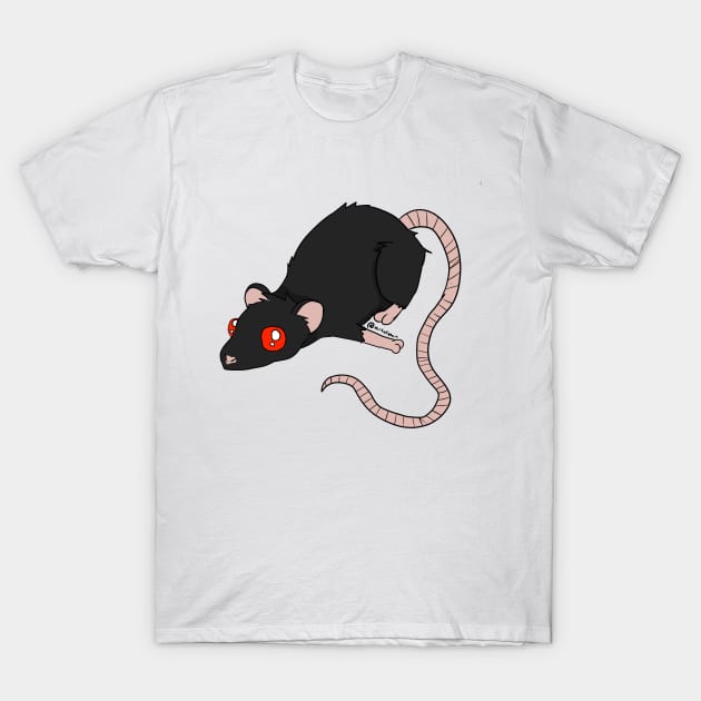 A Little Rattie - Black w/Red Eyes T-Shirt by tearsforlu